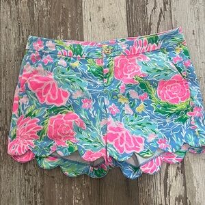 Lilly Pulitzer Blue and Pink Floral High Waist Shorts